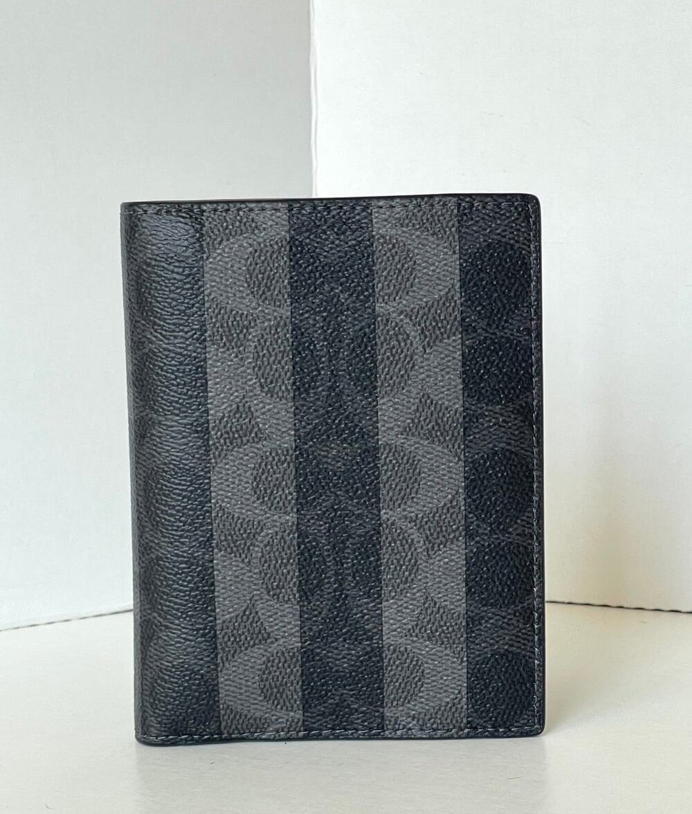 Coach Passport Card Case Signature Canvas Stripe Wallet CEB77